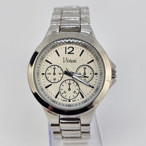 Vivani Women's Watch 40MM Gray Dial Gray Bracelet Band 6.5" New Battery‎